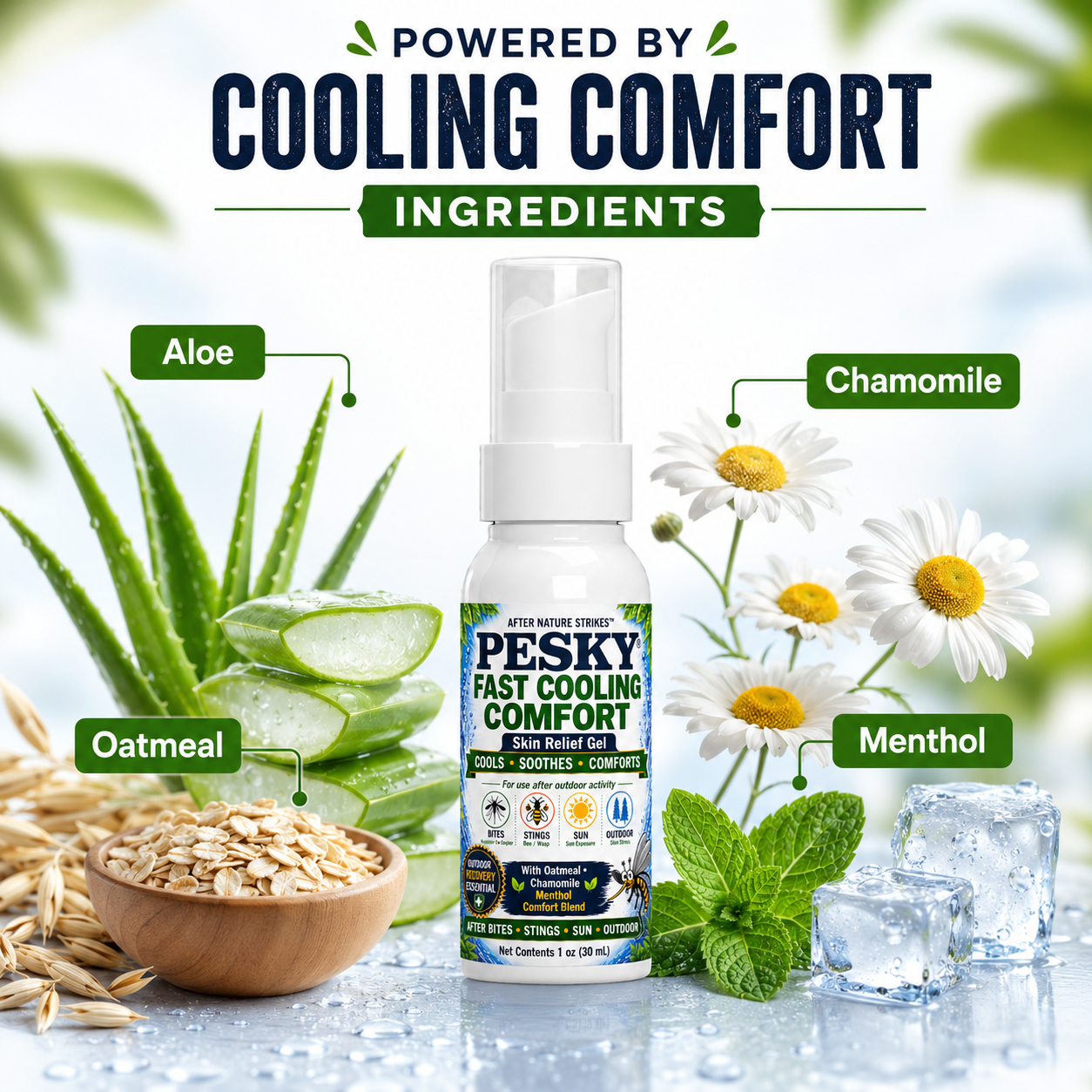 PESKY roll-on post-bite calming gel for fast cooling skin relief from bug bites and stings — view 5