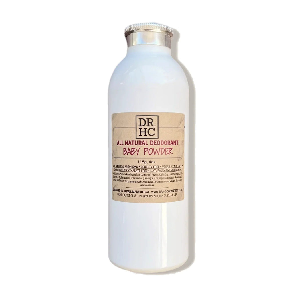 DR.HC all-natural talc-free deodorant powder in a 115g bottle with botanical ingredients — view 2