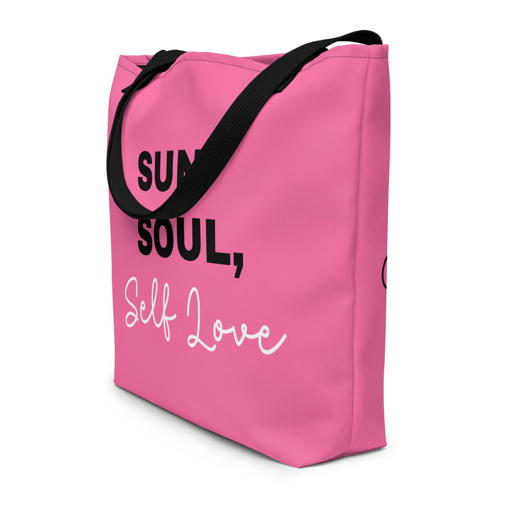 Vibrant all-over print large tote bag with sturdy cotton webbing handles and spacious interior — view 5
