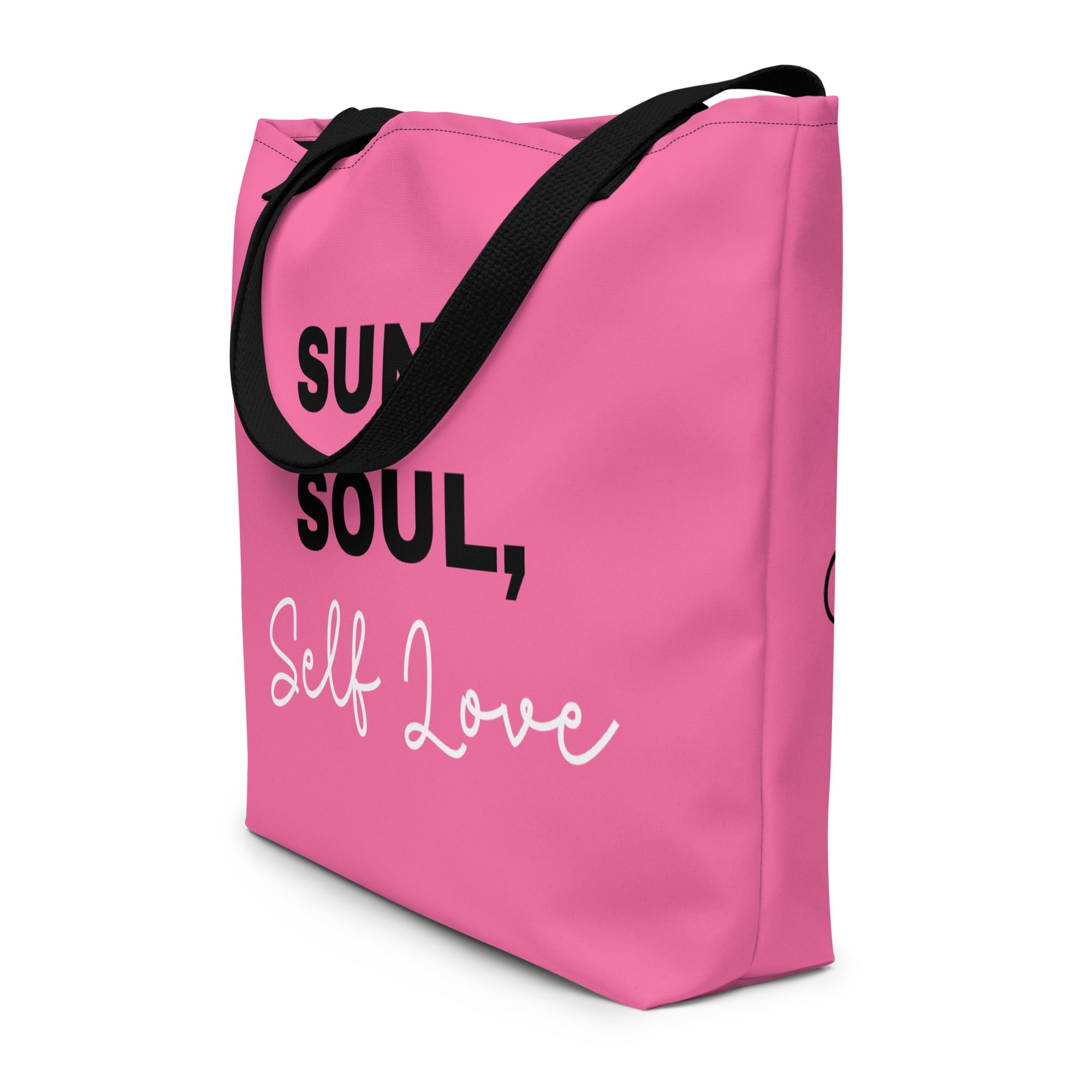 Vibrant all-over print large tote bag with sturdy cotton webbing handles and spacious interior — view 5