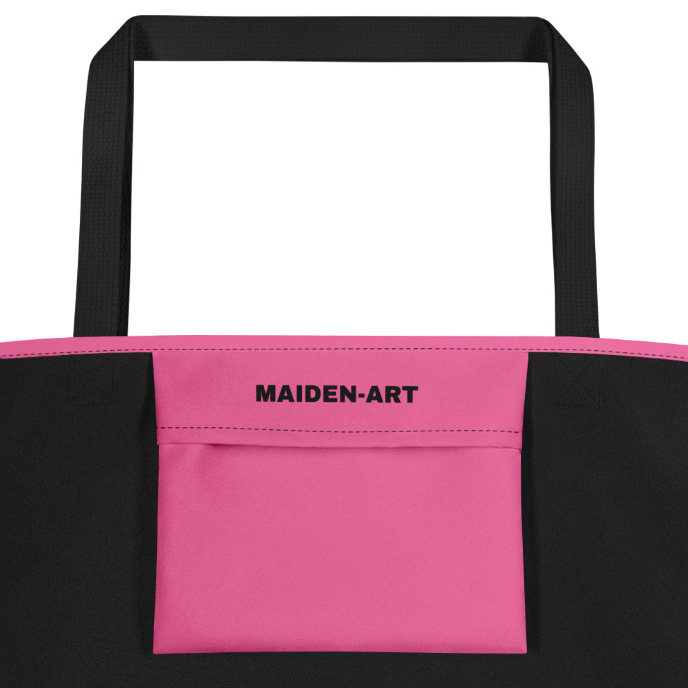 Vibrant all-over print large tote bag with sturdy cotton webbing handles and spacious interior — view 3