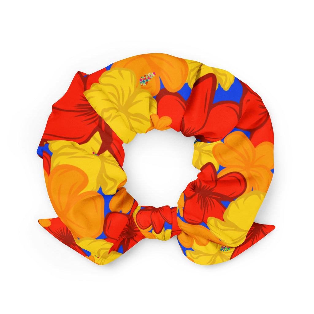 Vibrant recycled sunburst hair scrunchie with a removable bow detail and smooth stretch fabric. — view 5