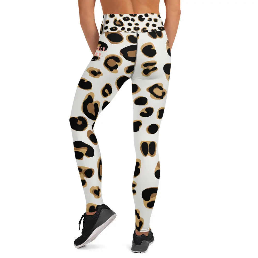 Premium high-waisted yoga leggings made with soft microfiber fabric and convenient side pockets for women. — view 3