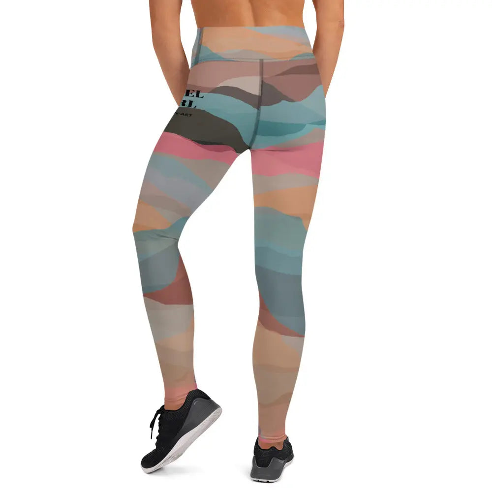 Women's high-waisted yoga leggings in solid color with four-way stretch fabric and raised waistband. — view 3
