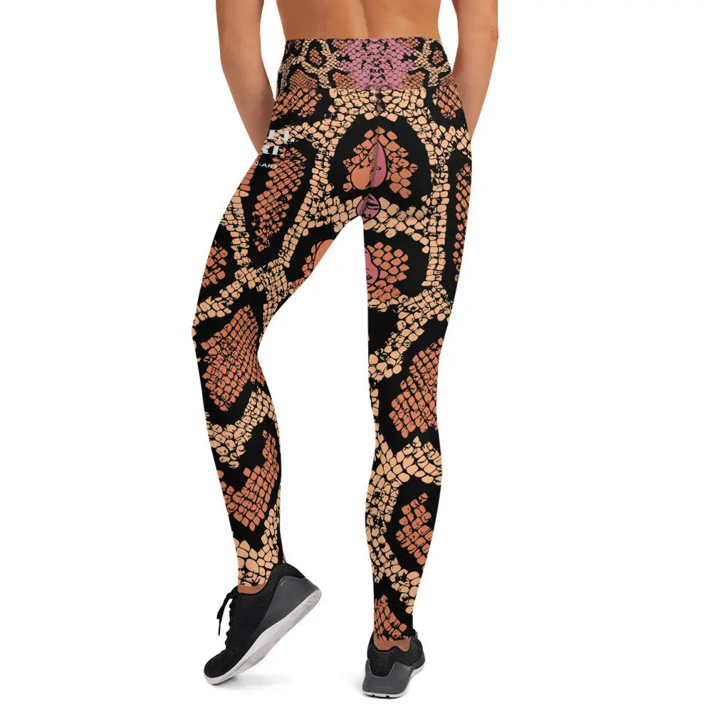 Womens high waisted yoga leggings made of smooth stretchy microfiber fabric for everyday wear — view 3