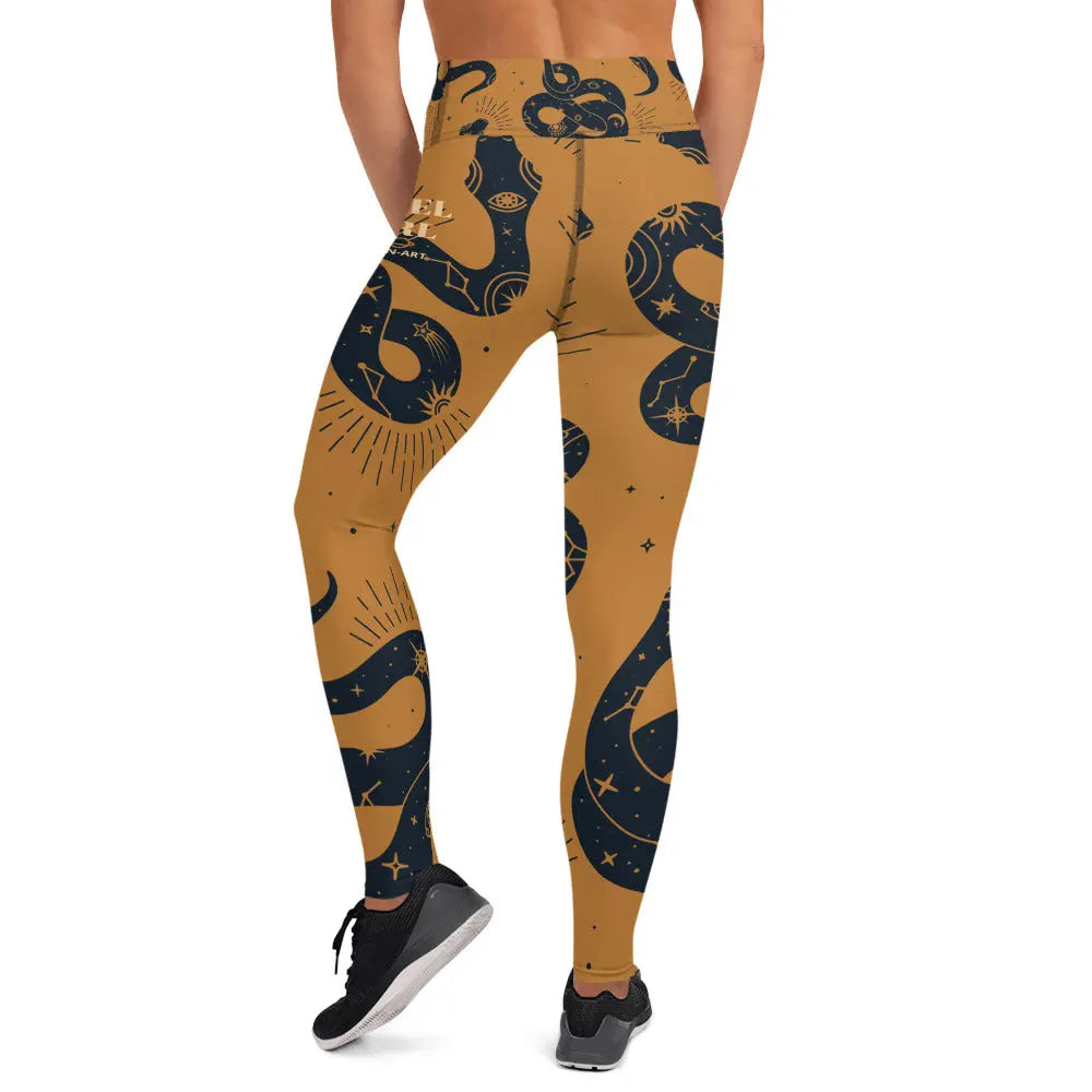Women's high-waisted yoga leggings made from a stretchy, moisture-wicking spandex and polyester performance blend. — view 3