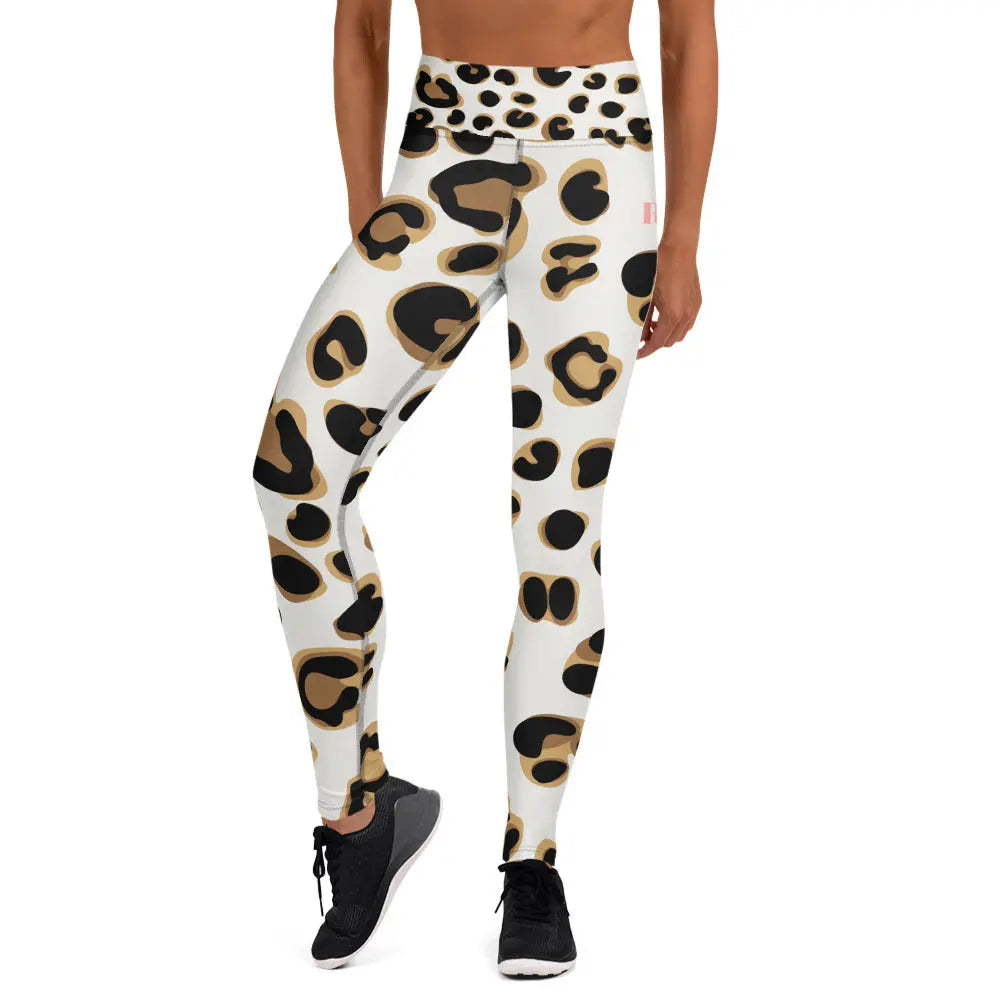 Premium high-waisted yoga leggings made with soft microfiber fabric and convenient side pockets for women.