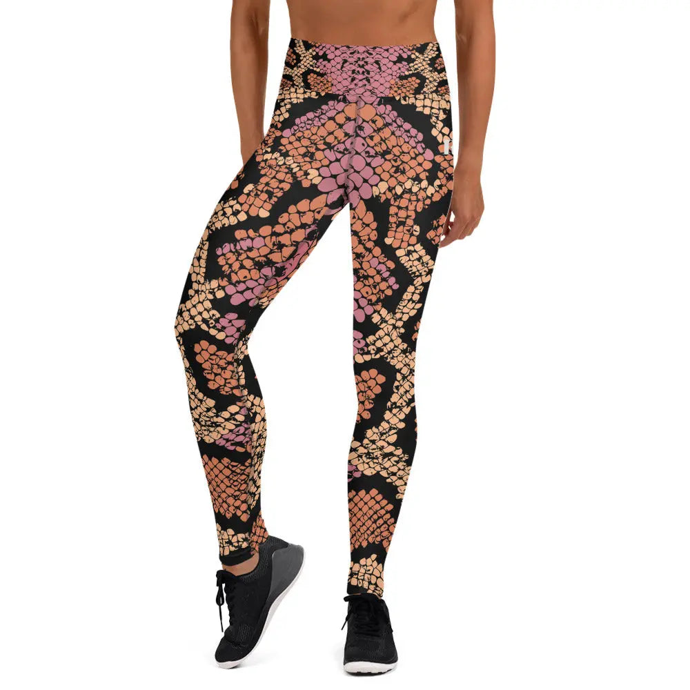 Womens high waisted yoga leggings made of smooth stretchy microfiber fabric for everyday wear