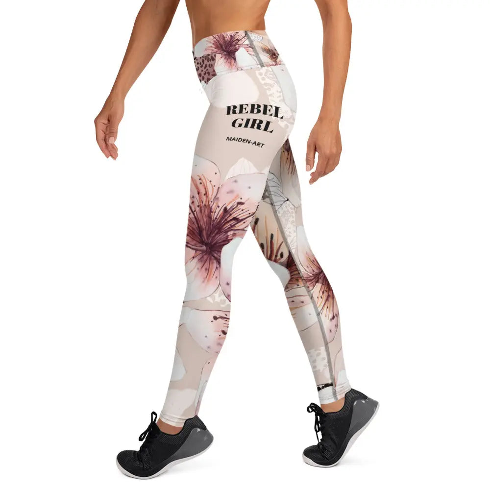 High-waisted premium yoga leggings made of smooth microfiber spandex material, designed for women's activewear — view 2