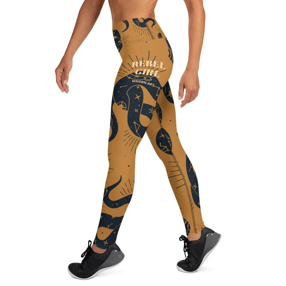 Women's high-waisted yoga leggings made from a stretchy, moisture-wicking spandex and polyester performance blend. — view 2