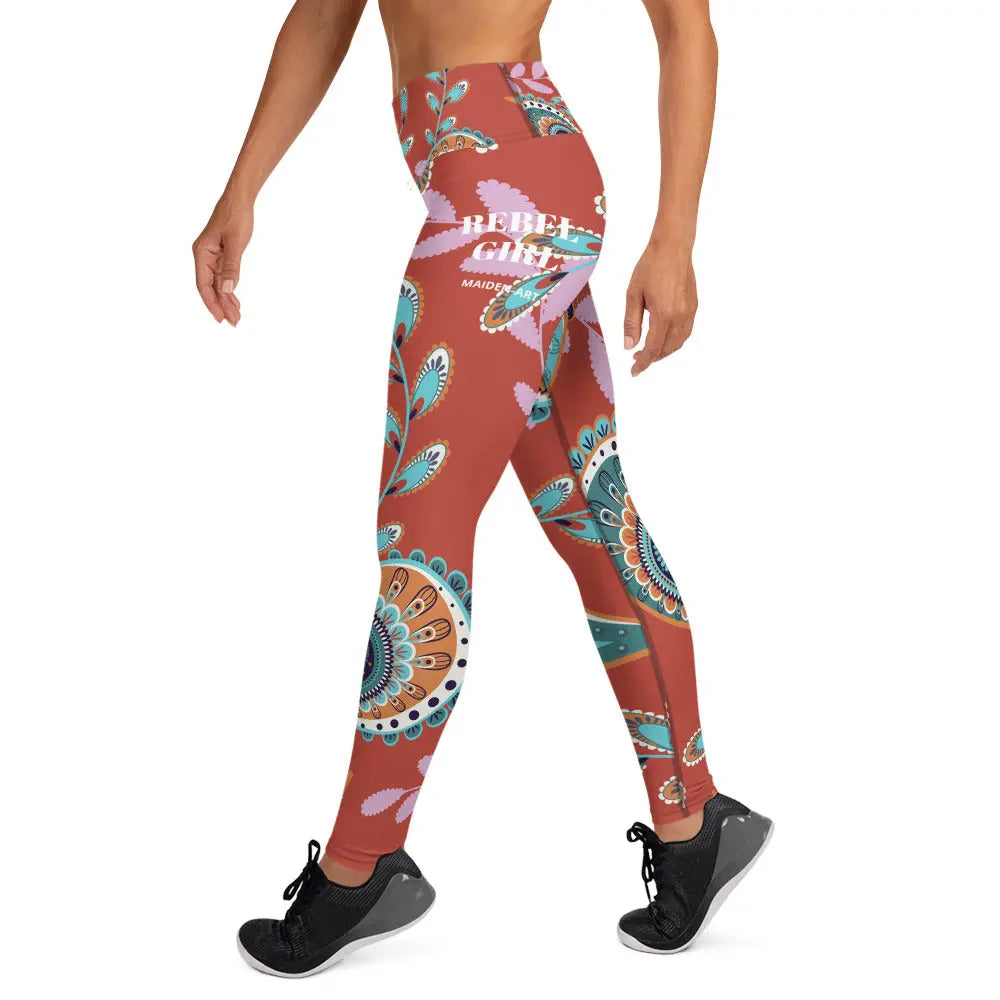 Women's high-waisted yoga leggings in premium stretchy microfiber fabric for activewear and fitness — view 2