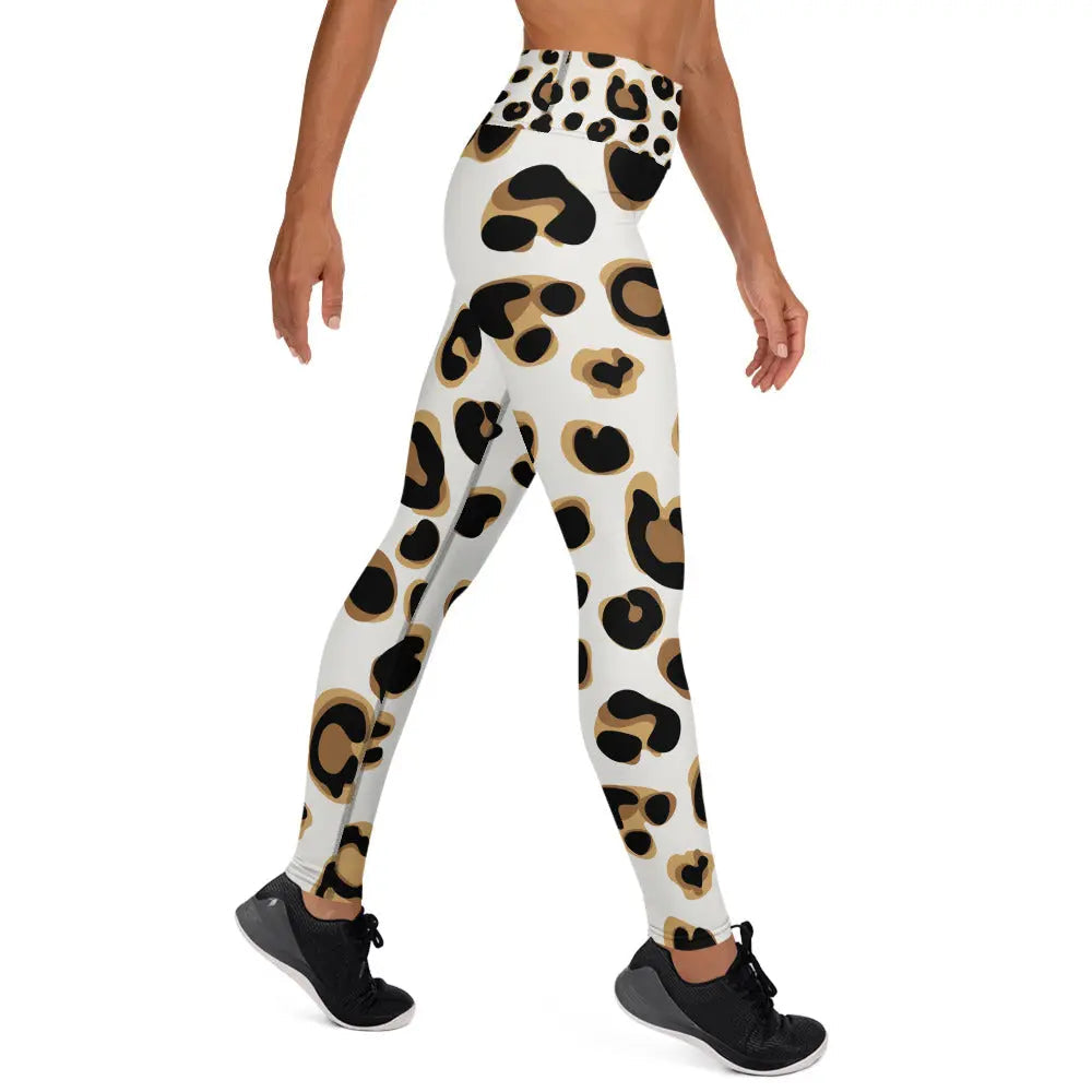 Premium high-waisted yoga leggings made with soft microfiber fabric and convenient side pockets for women. — view 4
