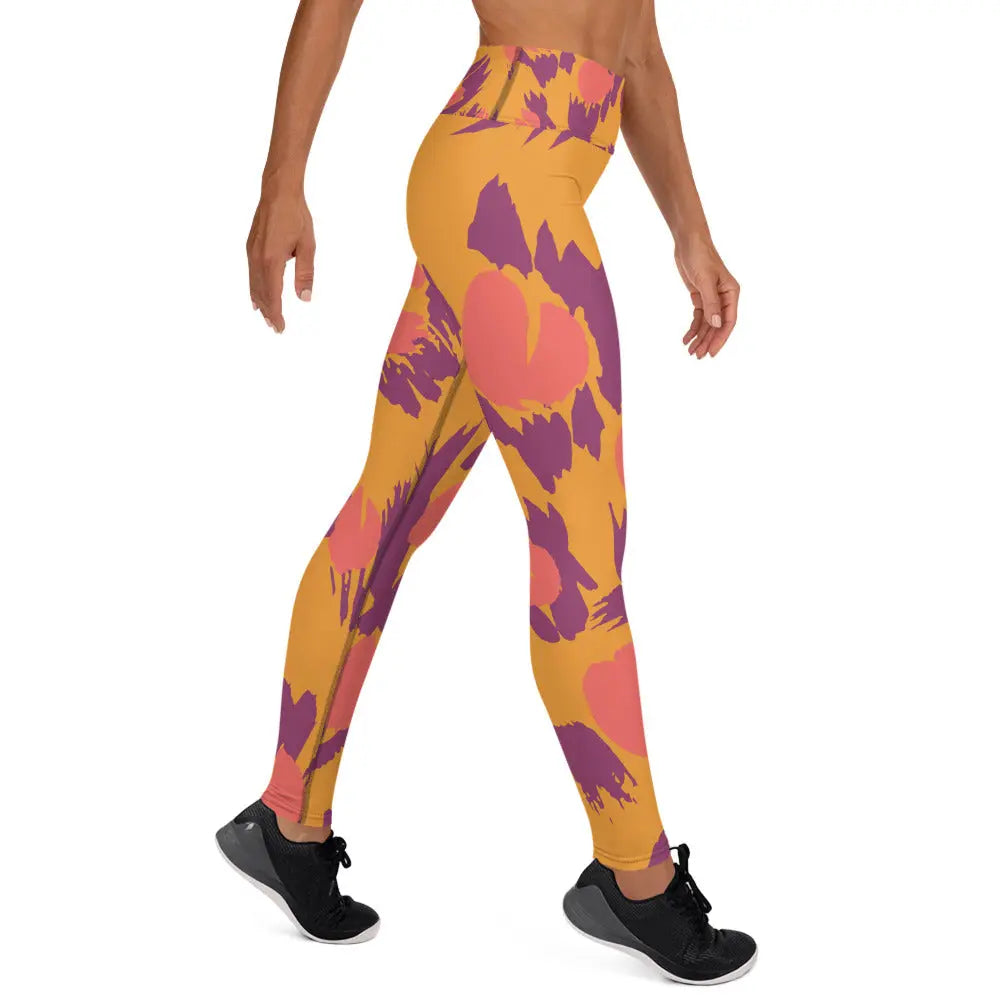 High-waist yoga leggings with smooth stretch microfiber fabric for athletic and casual wear — view 4