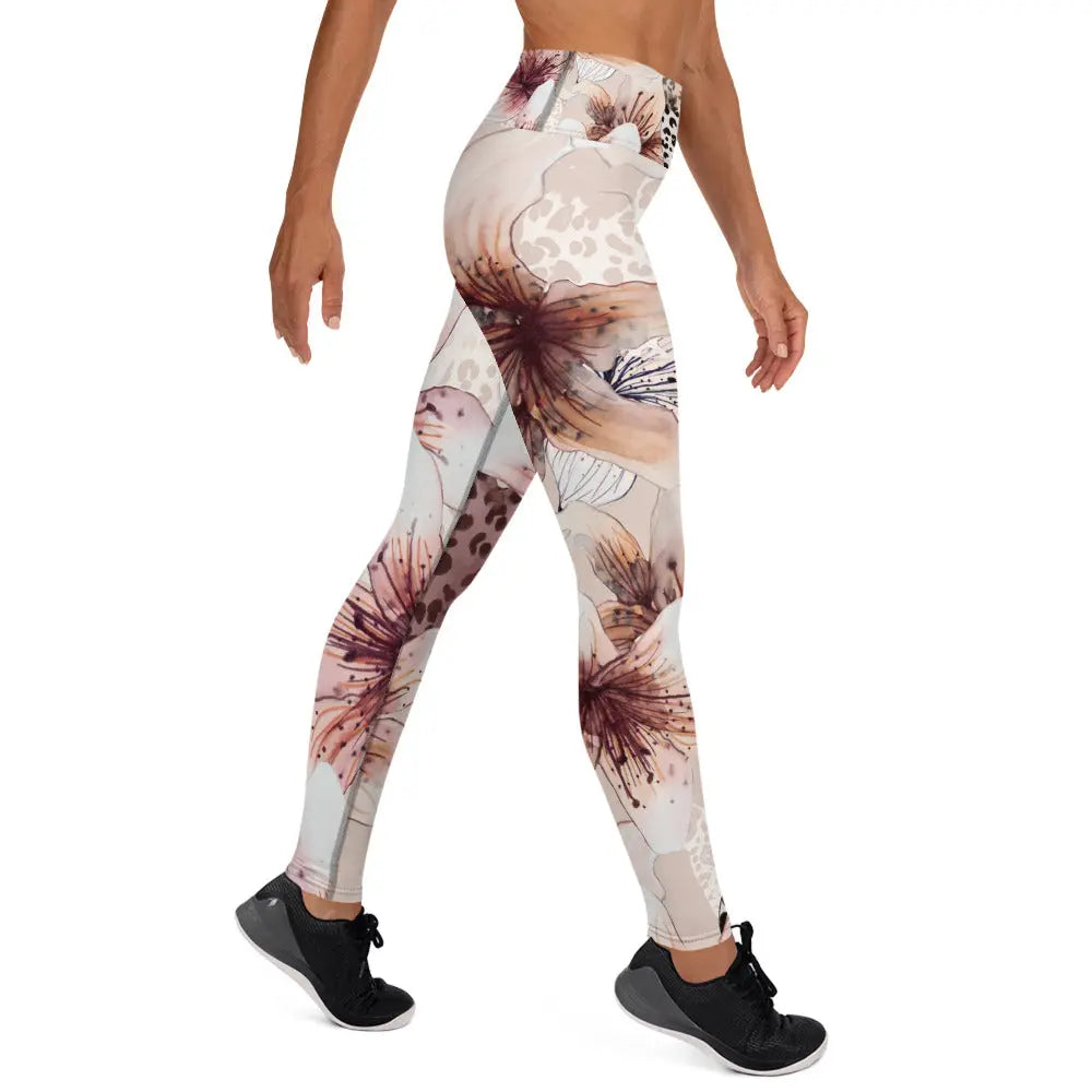 High-waisted premium yoga leggings made of smooth microfiber spandex material, designed for women's activewear — view 4