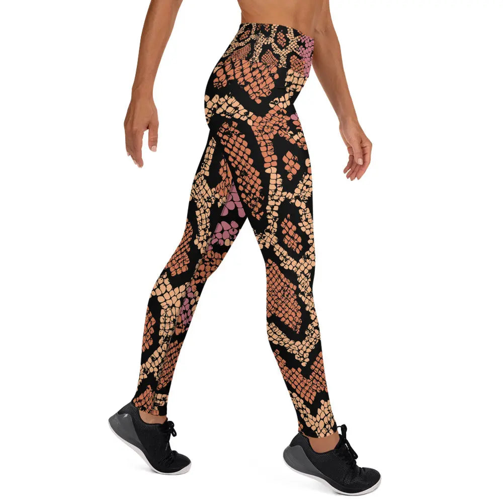 Womens high waisted yoga leggings made of smooth stretchy microfiber fabric for everyday wear — view 4