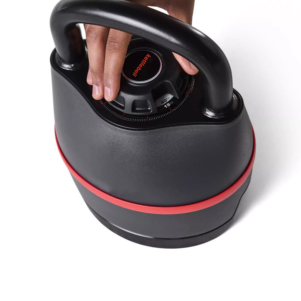Black adjustable weight kettlebell with ergonomic handle and steel core for home gym workouts — view 5