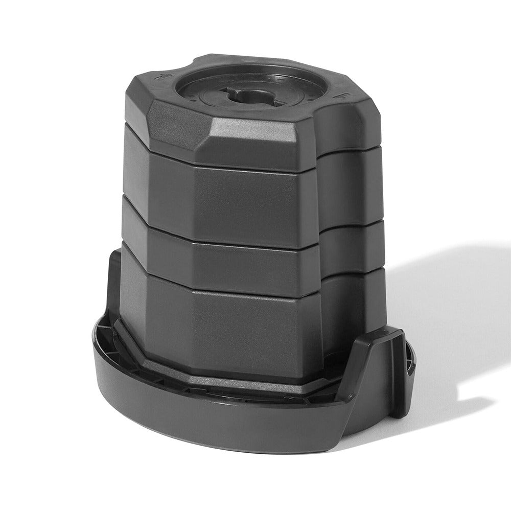 Black adjustable kettlebell with an ergonomic handle showcasing removable steel weight plates for home fitness — view 3