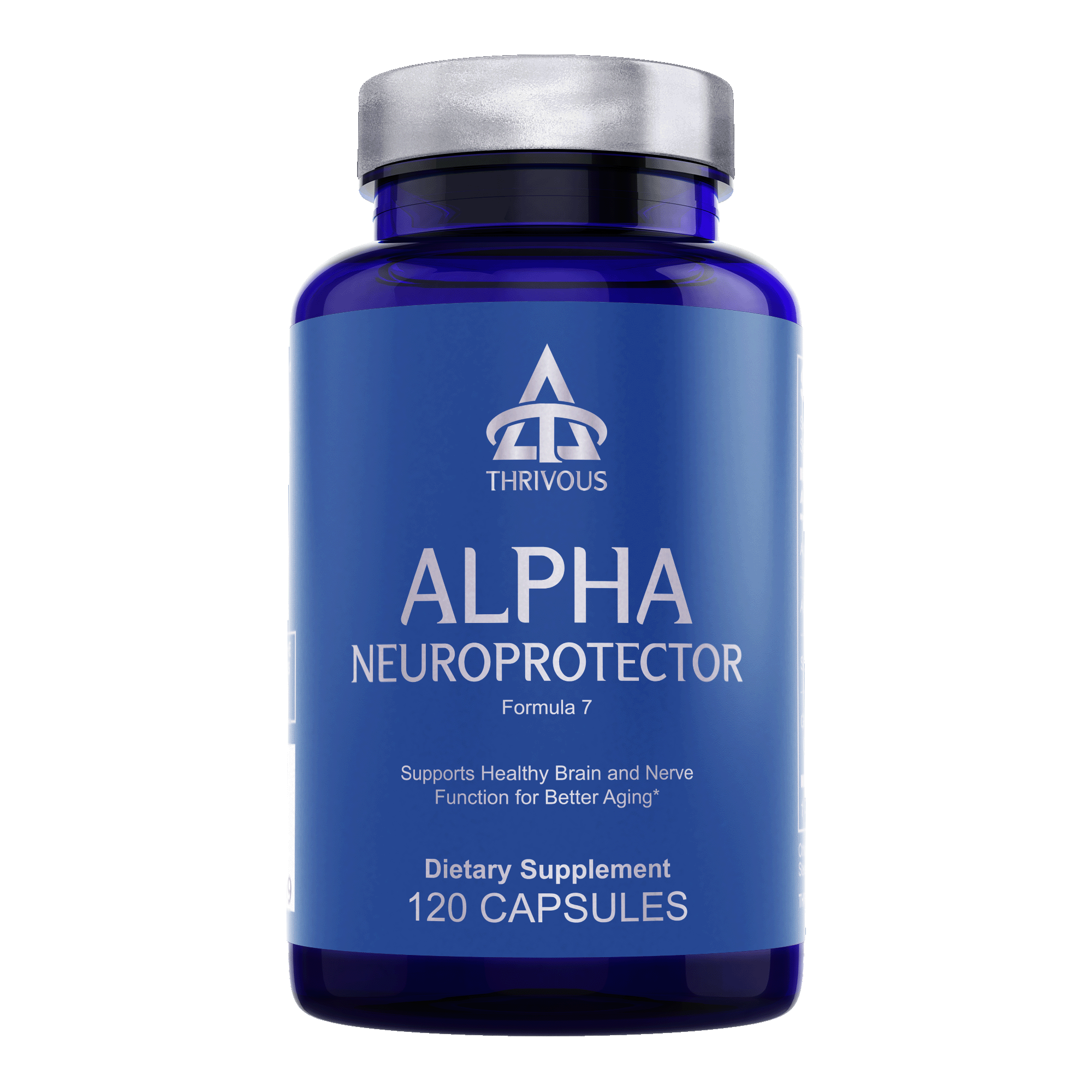 Alpha Neuroprotector brain health dietary supplement bottle with 120 capsules against a clean background