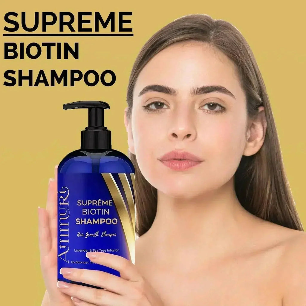 Ammuri Biotin Haircare Set with anti-hair loss shampoo and strengthening serum bottles — view 4