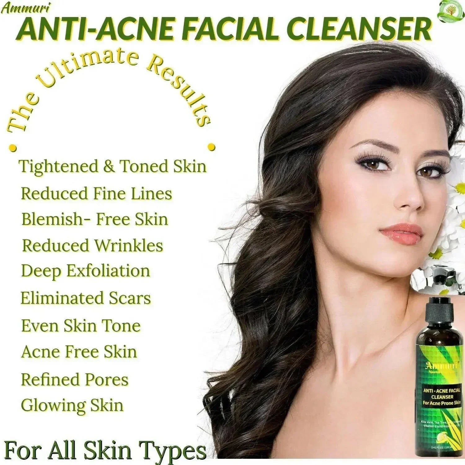 Ammuri 3-in-1 deep cleansing milk bottle for gentle daily makeup removal and skin hydration — view 2