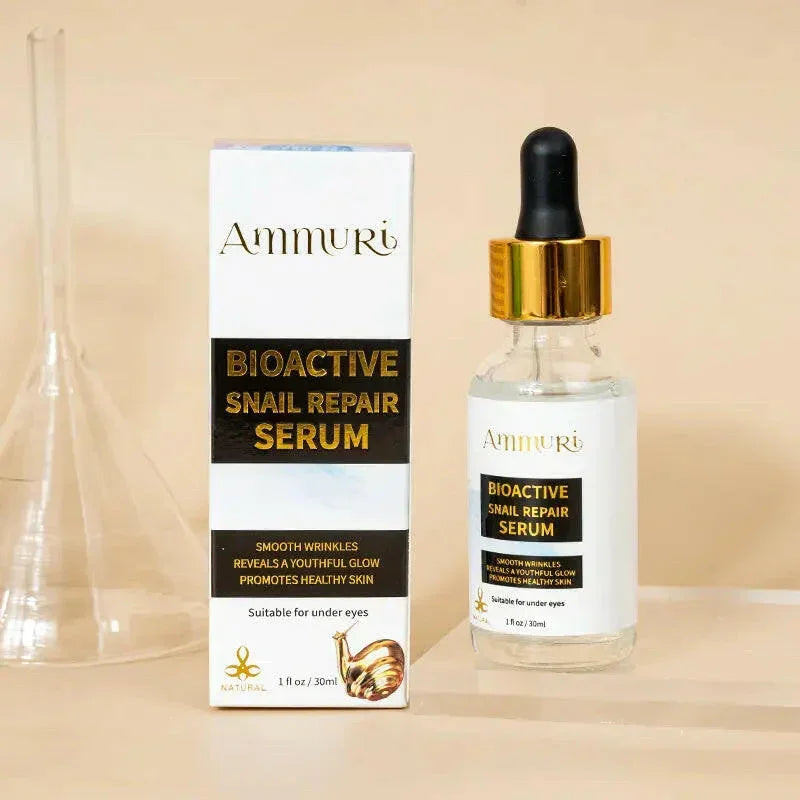 30ml bottle of bioactive snail repair face serum with glass dropper for skin hydration — view 2