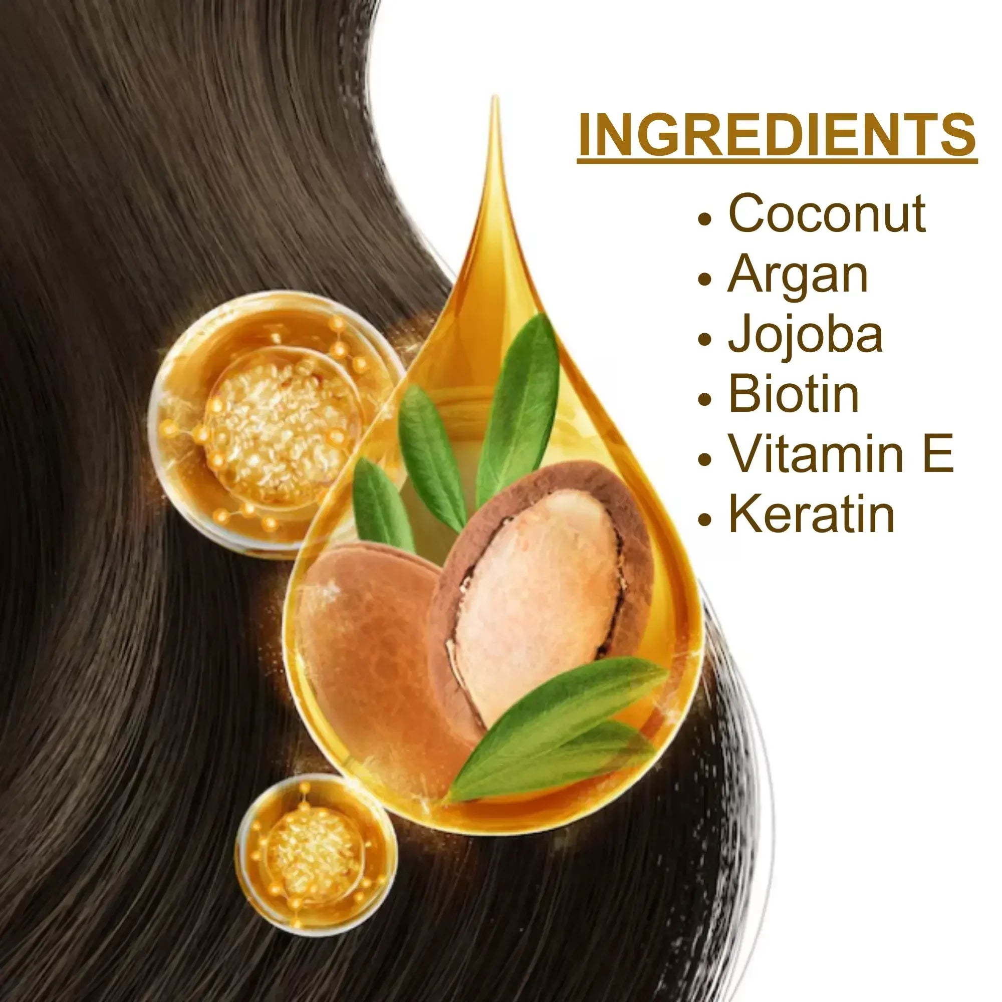 Natural botanical hair oil in a 50ml bottle for thinning hair and dry scalp nourishment — view 2
