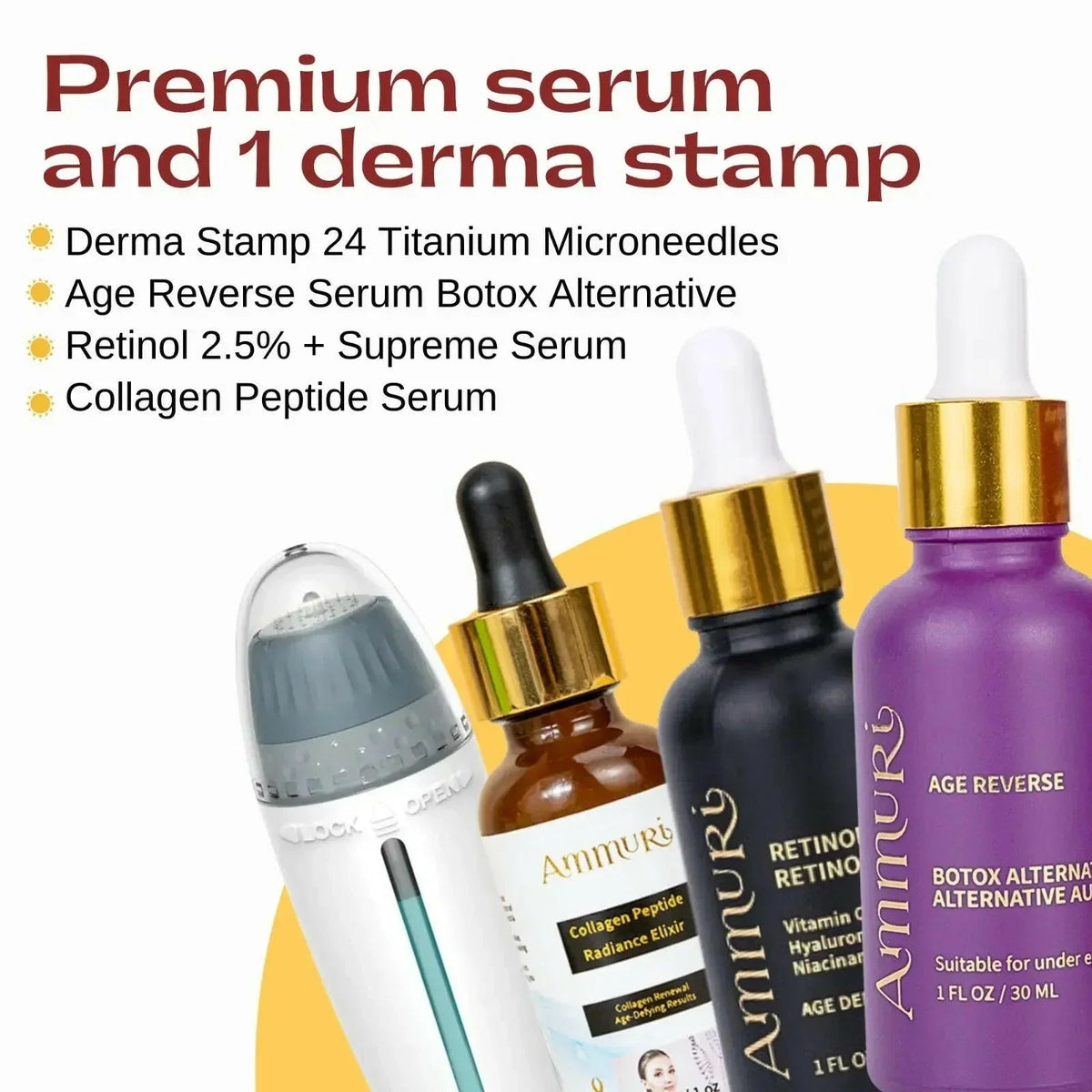 Adjustable Derma Stamp & Skincare Serum Kit | Ammuri-1