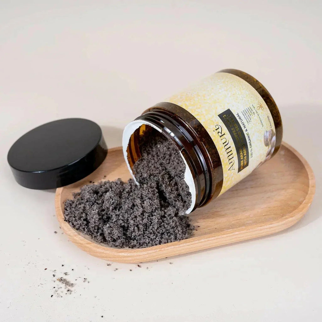 Organic Arabica coffee scrub face mask in a jar with Dead Sea salt — view 5