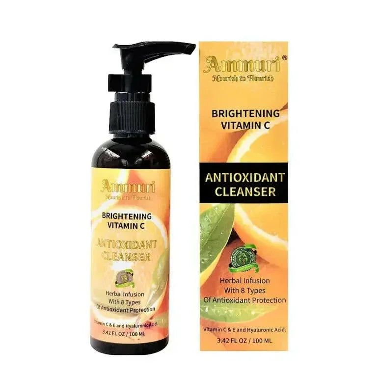 Vitamin C facial cleanser bottle by Ammuri skincare for daily skin brightening and anti ageing