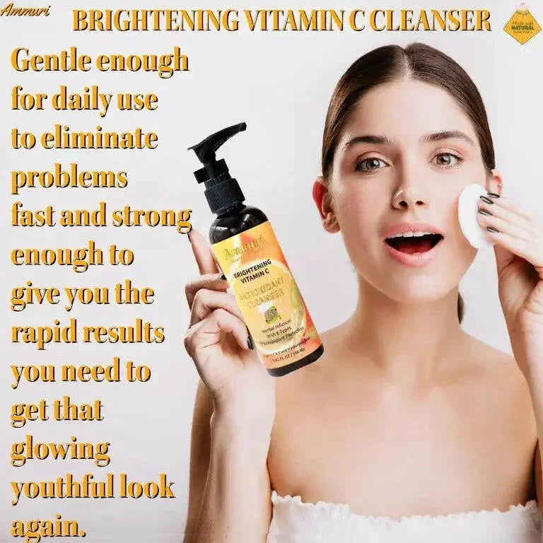 Vitamin C facial cleanser bottle by Ammuri skincare for daily skin brightening and anti ageing — view 2
