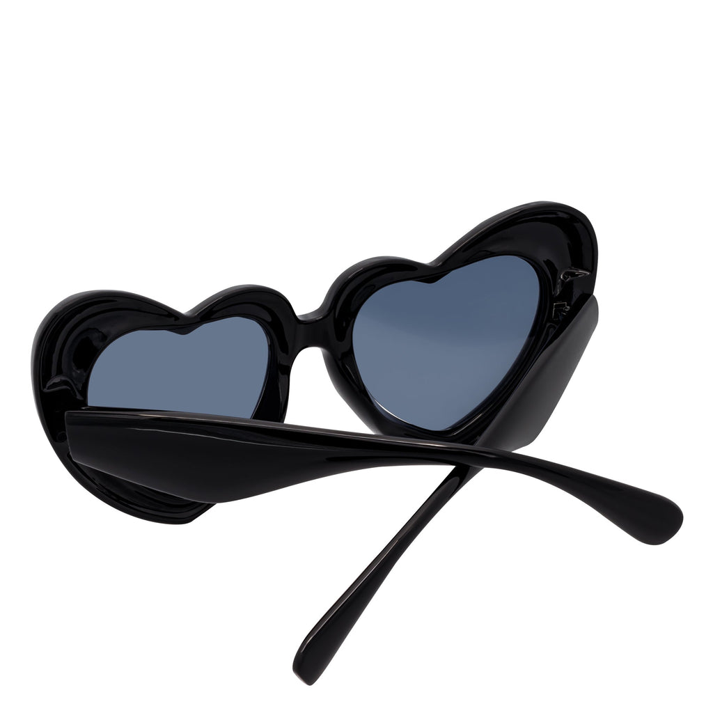 AMOR - Oversize Heart Shaped Sunglasses Black Smoke-4