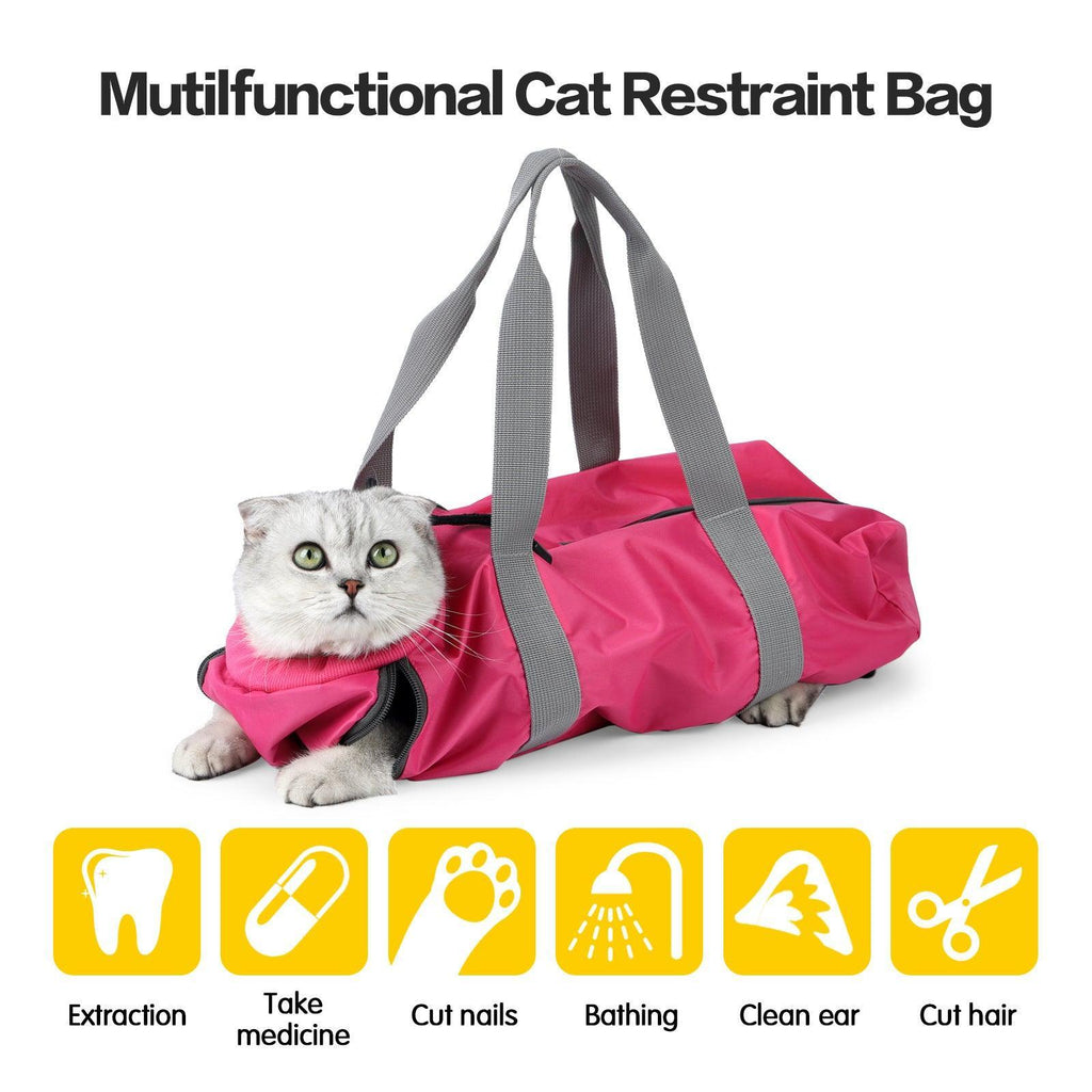 Anti-scratch soft sided cat travel bag in dark gray polyester with double lined padded interior — view 3