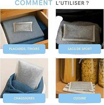 Anti-humidité et anti-odeur au charbon actif végétal : purificateur d'air , déshumidificateur X2-2