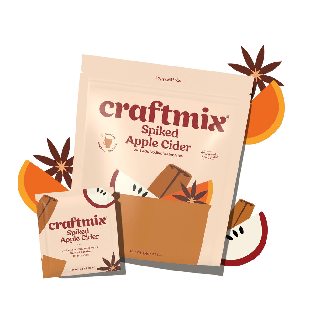 Craftmix Spiked Apple Cider cocktail mix packets arranged for cozy autumn and holiday entertaining — view 2
