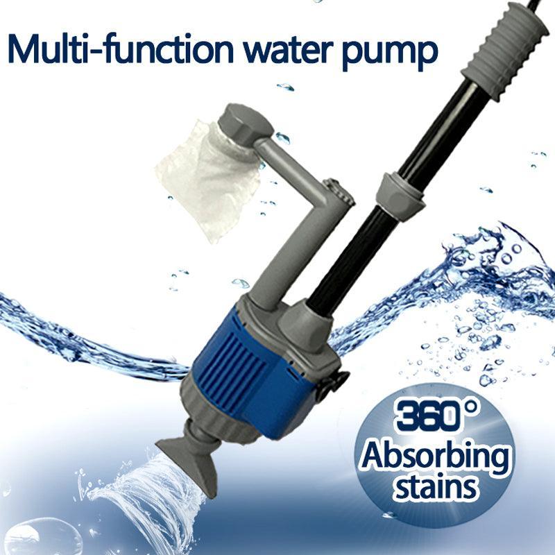 Electric aquarium water changer and gravel cleaner kit with filter bag and multiple attachment heads — view 3