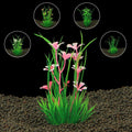 Vibrant plastic artificial water plants for fish tank decoration in multiple colors.