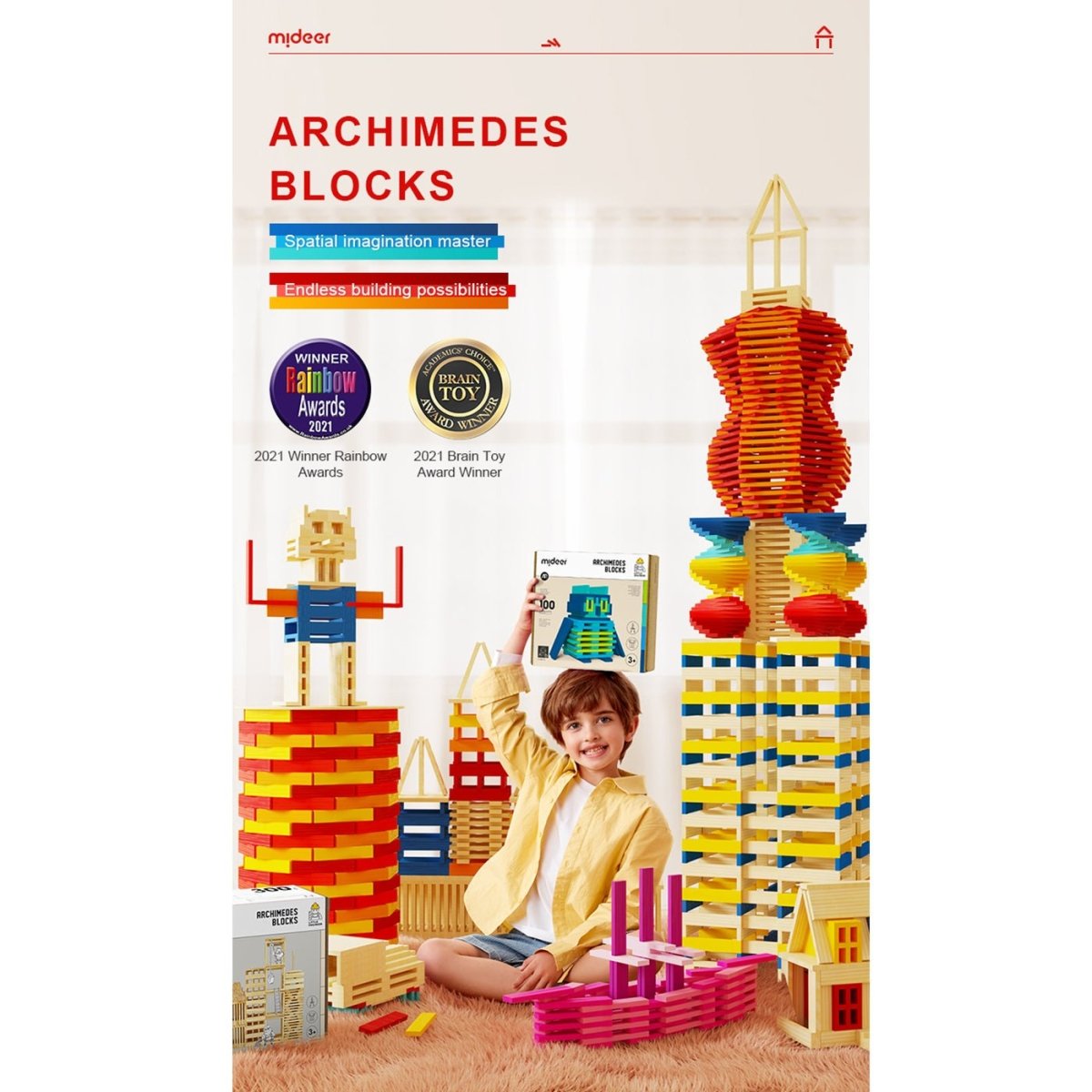 Archimedes Blocks 100pcs Black & White-1