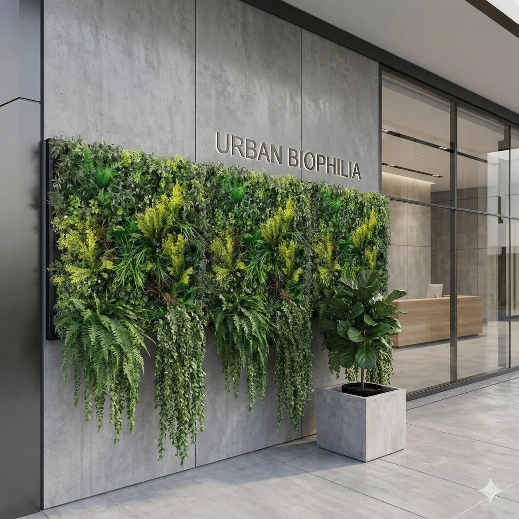 Tropical Vibe Artificial Vertical Garden Green Wall Panel 35×35in – NFPA 701 Certified – UV Resistant – Commercial Grade-1