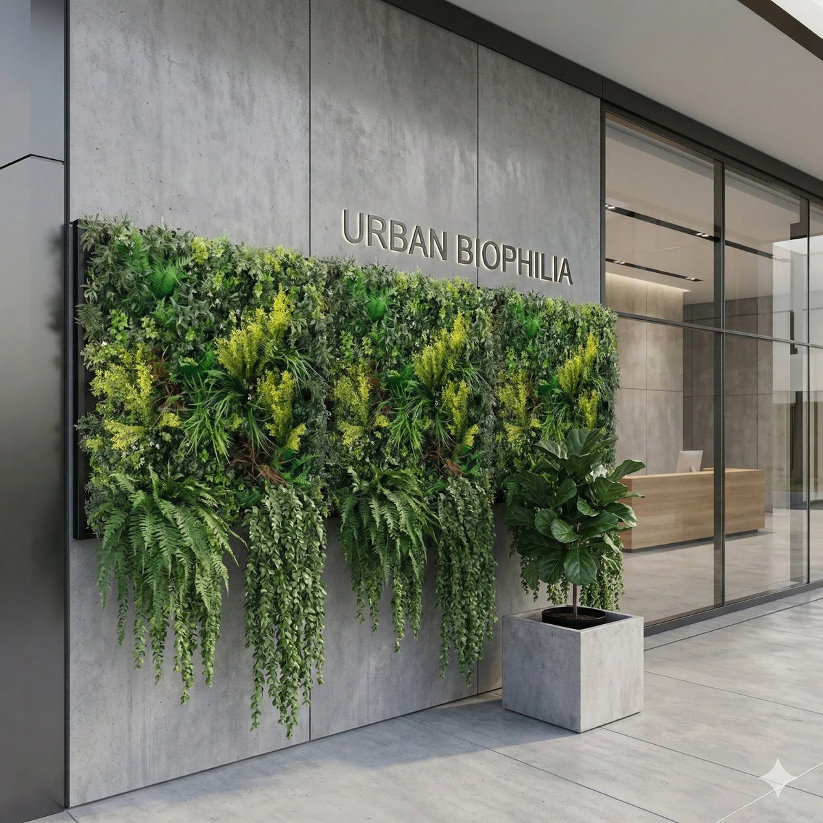 Tropical Vibe Artificial Vertical Garden Green Wall Panel 35×35in – NFPA 701 Certified – UV Resistant – Commercial Grade-1