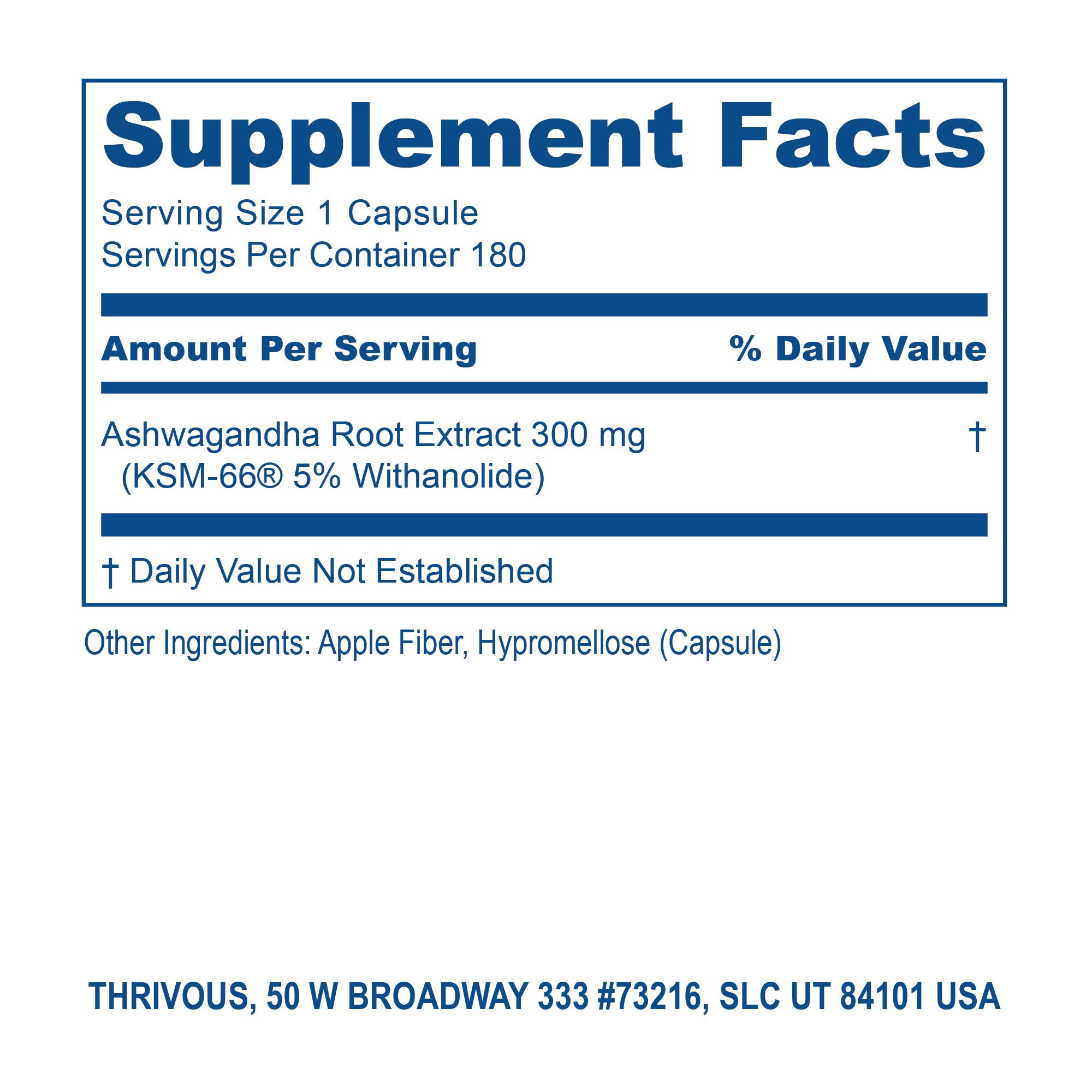 Bottle of premium Ashwagandha dietary supplement capsules featuring KSM-66 root extract for daily stress relief — view 4