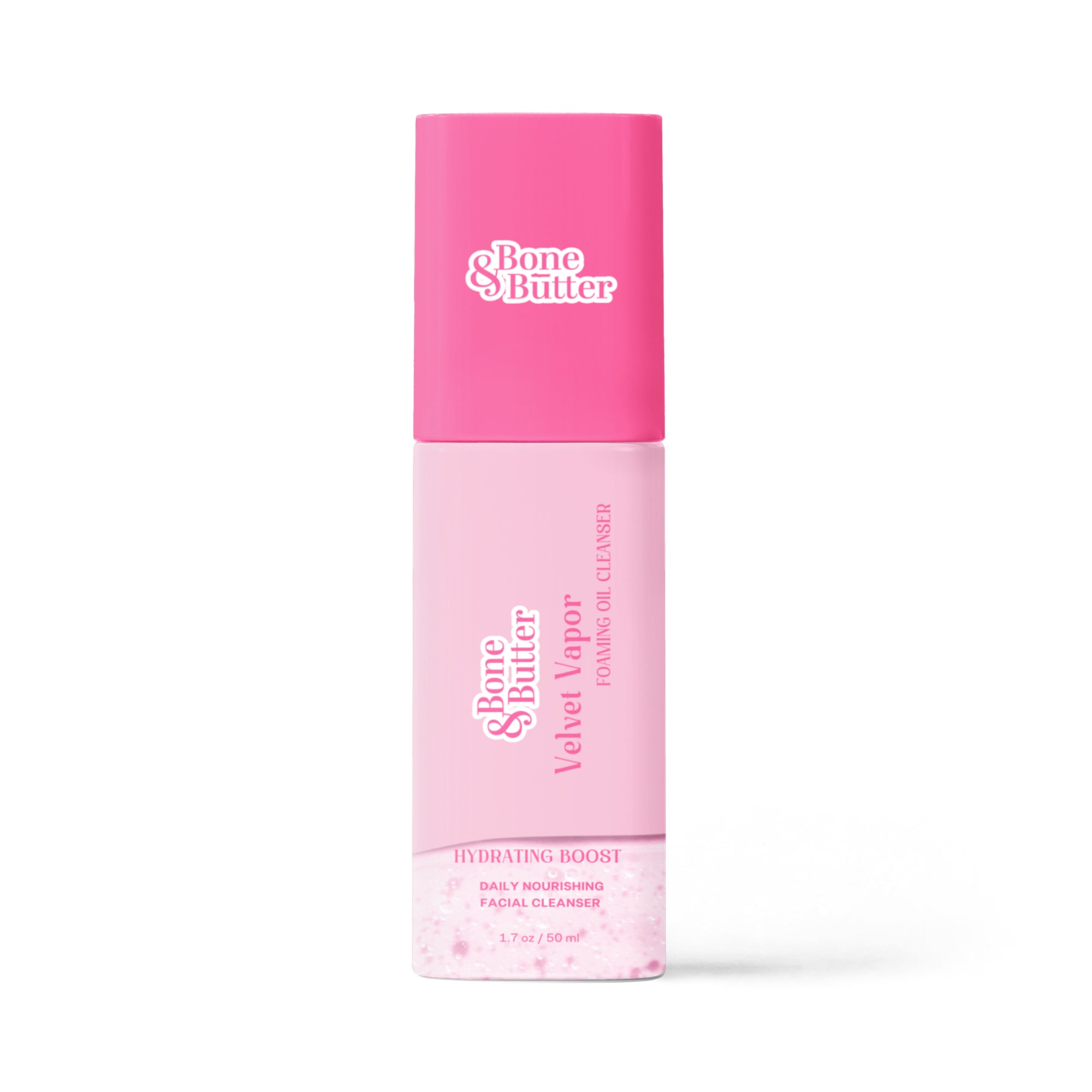 Milky oil foaming cleanser in a 50ml bottle, hydrating daily face wash for radiant skin