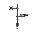 Desktop monitor and laptop stand made of sturdy metal featuring a built-in cable management system
