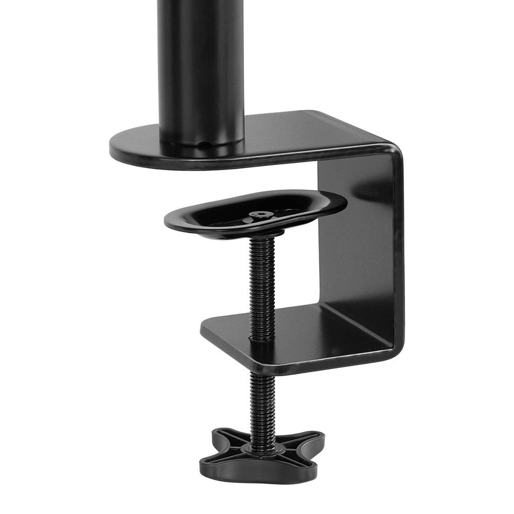 Desktop monitor and laptop stand made of sturdy metal featuring a built-in cable management system — view 4