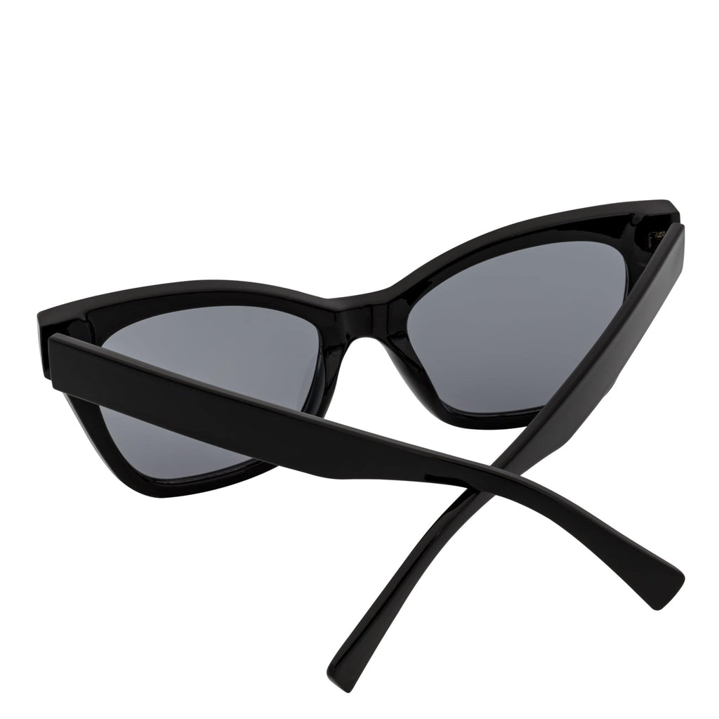 AUDREY - Womens Oversize Cat Eye Sunglasses Black Smoke-3