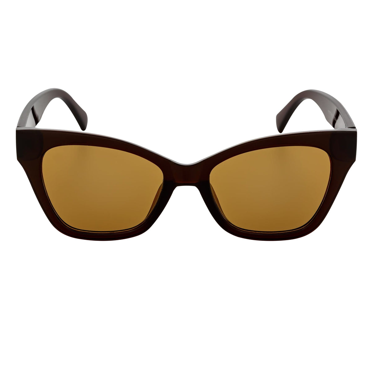 AUDREY - Womens Oversize Cat Eye Sunglasses Brown-2