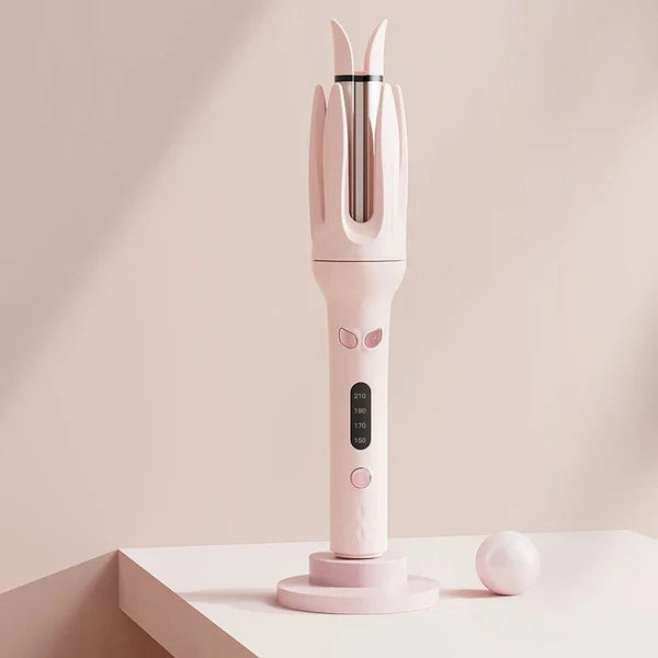 Automatic hair curler styling tool with ergonomic handle, anti-scald design, and digital display screen — view 4
