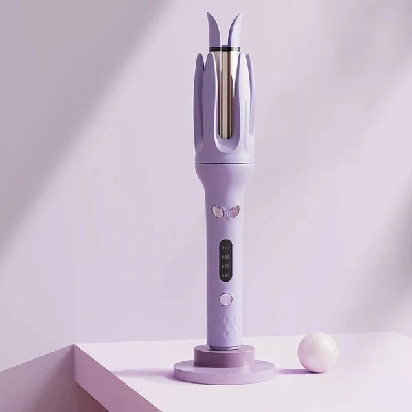 Automatic hair curler styling tool with ergonomic handle, anti-scald design, and digital display screen — view 5