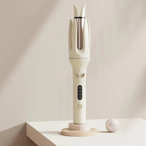 Automatic hair curler styling tool with ergonomic handle, anti-scald design, and digital display screen