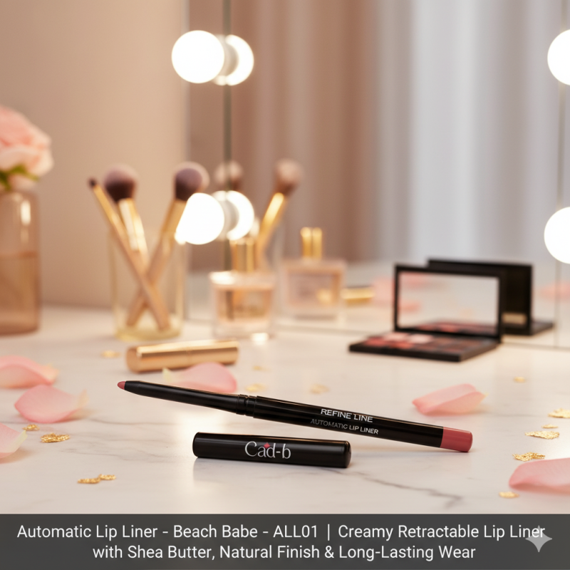 Automatic Lip Liner – Beach Babe – ALL01 | Creamy Retractable Lip Liner with Shea Butter, Natural Finish & Long-Lasting Wear