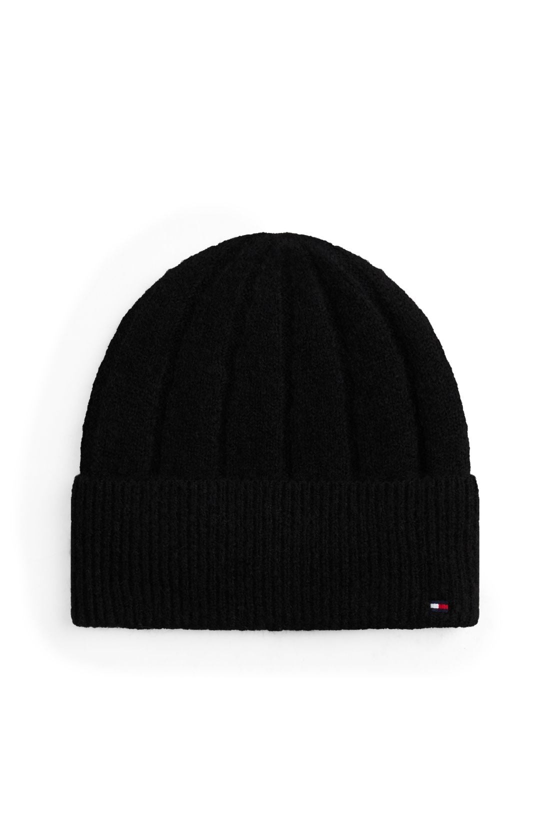 Tommy Hilfiger women's pink wide-rib knit beanie in a wool and alpaca blend — view 7